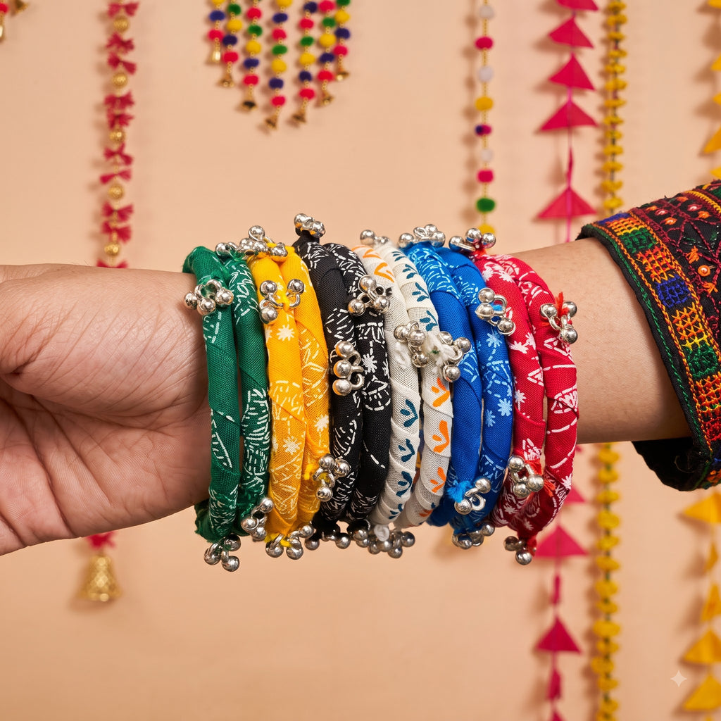 Desi Vibes Navratri Fabric Bangle Set