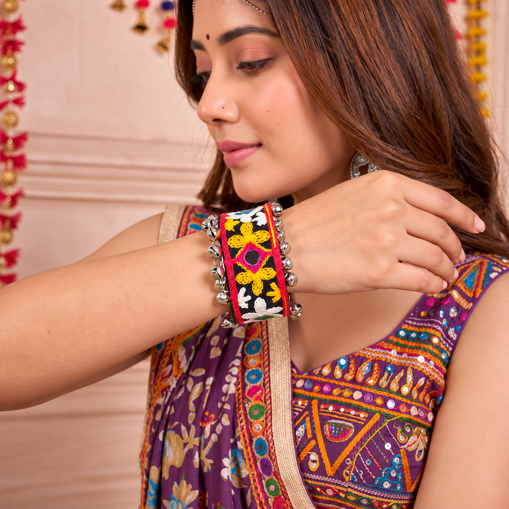 Rangila-Kutch Mirror-Work Fabric Handcuff