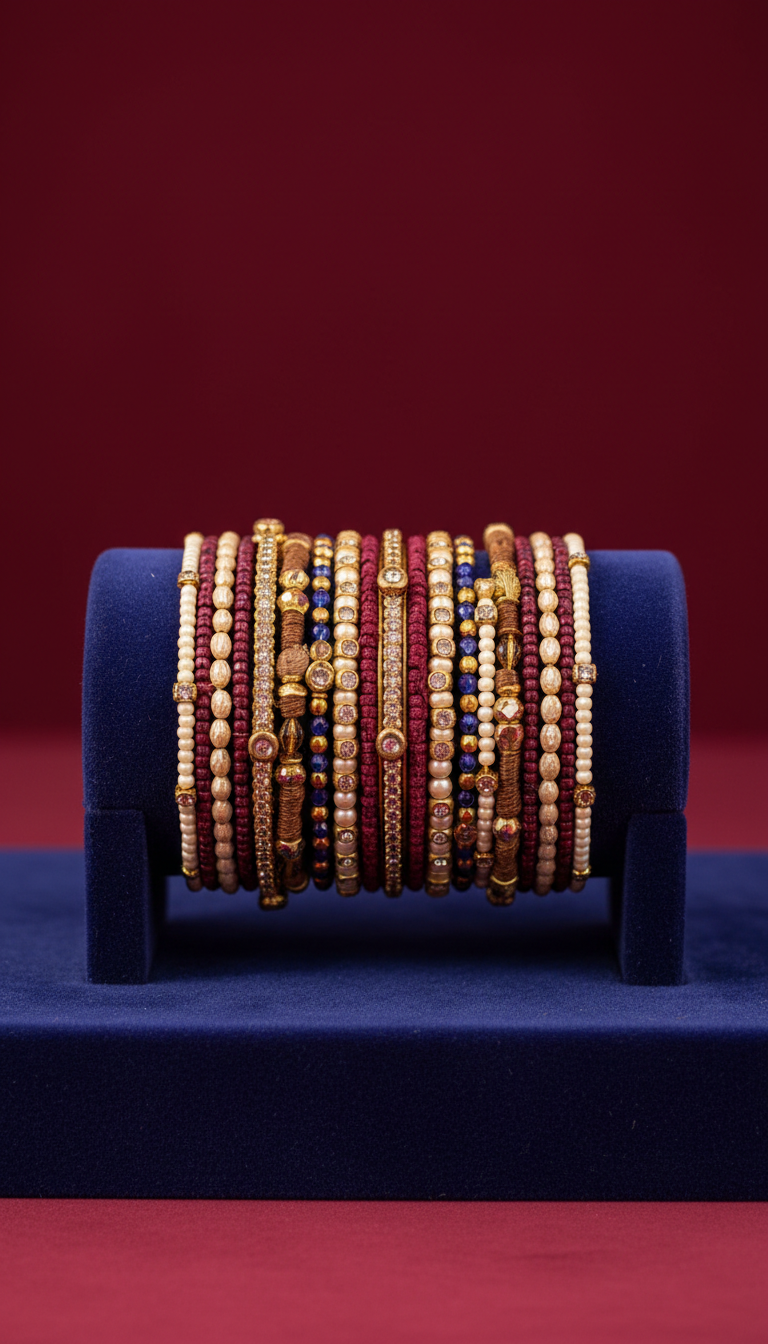 Layered Festival Bangles with Bead Detailing