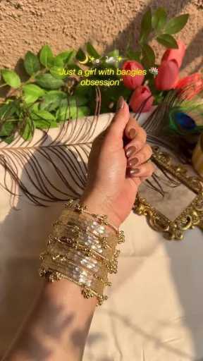 Desi-Slay Goldenl  Ghungroo Bangle Set