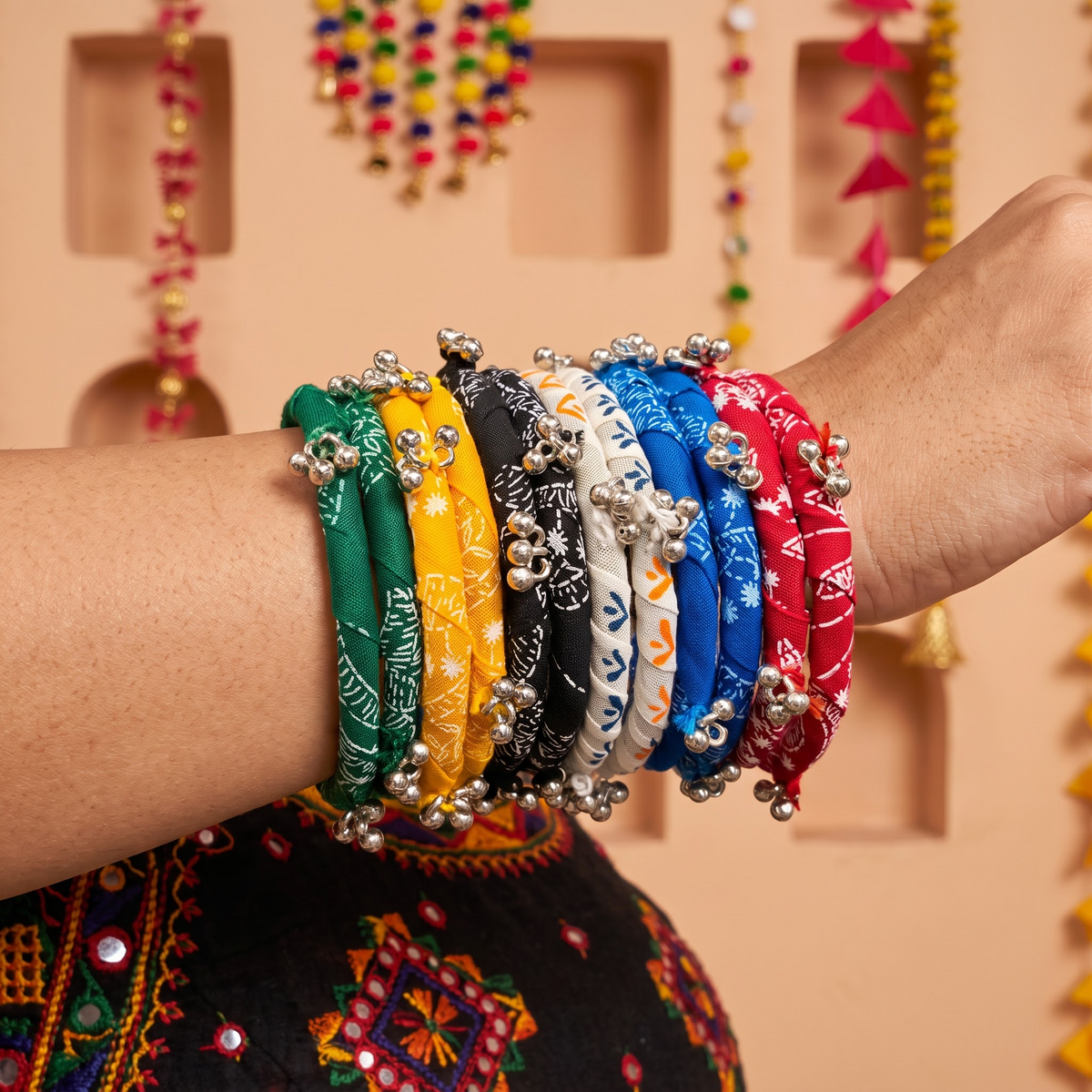 Desi Vibes Navratri Fabric Bangle Set