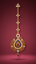 Enamel Maang Tikka with Floral Motif