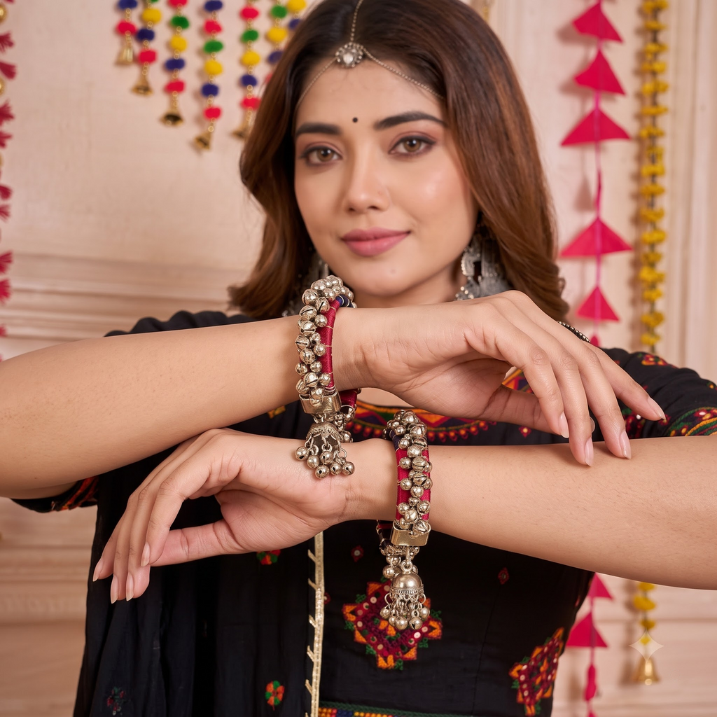 Jhumka-Drop Dual-Thread Ghungroo Bangle