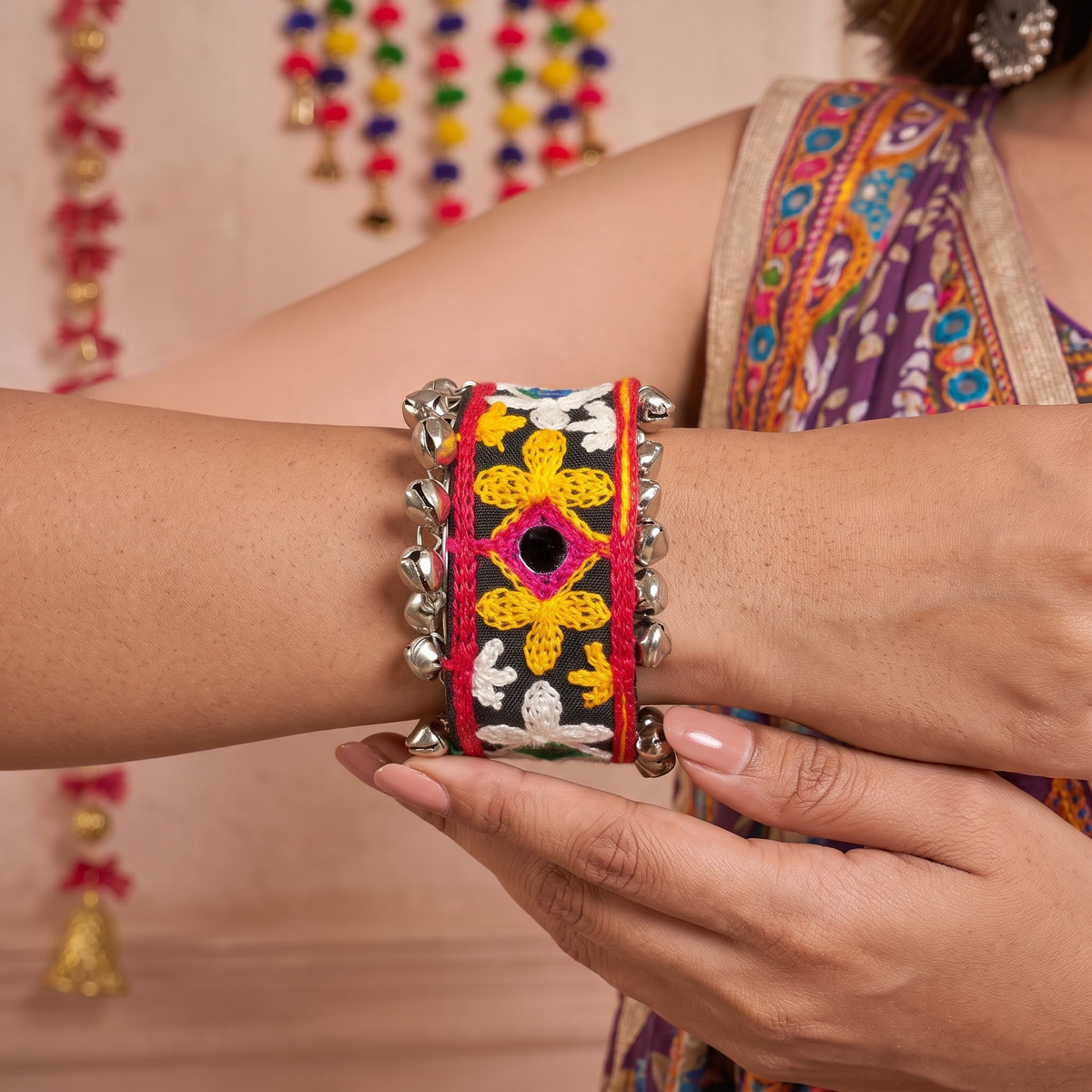 Rangila-Kutch Mirror-Work Fabric Handcuff