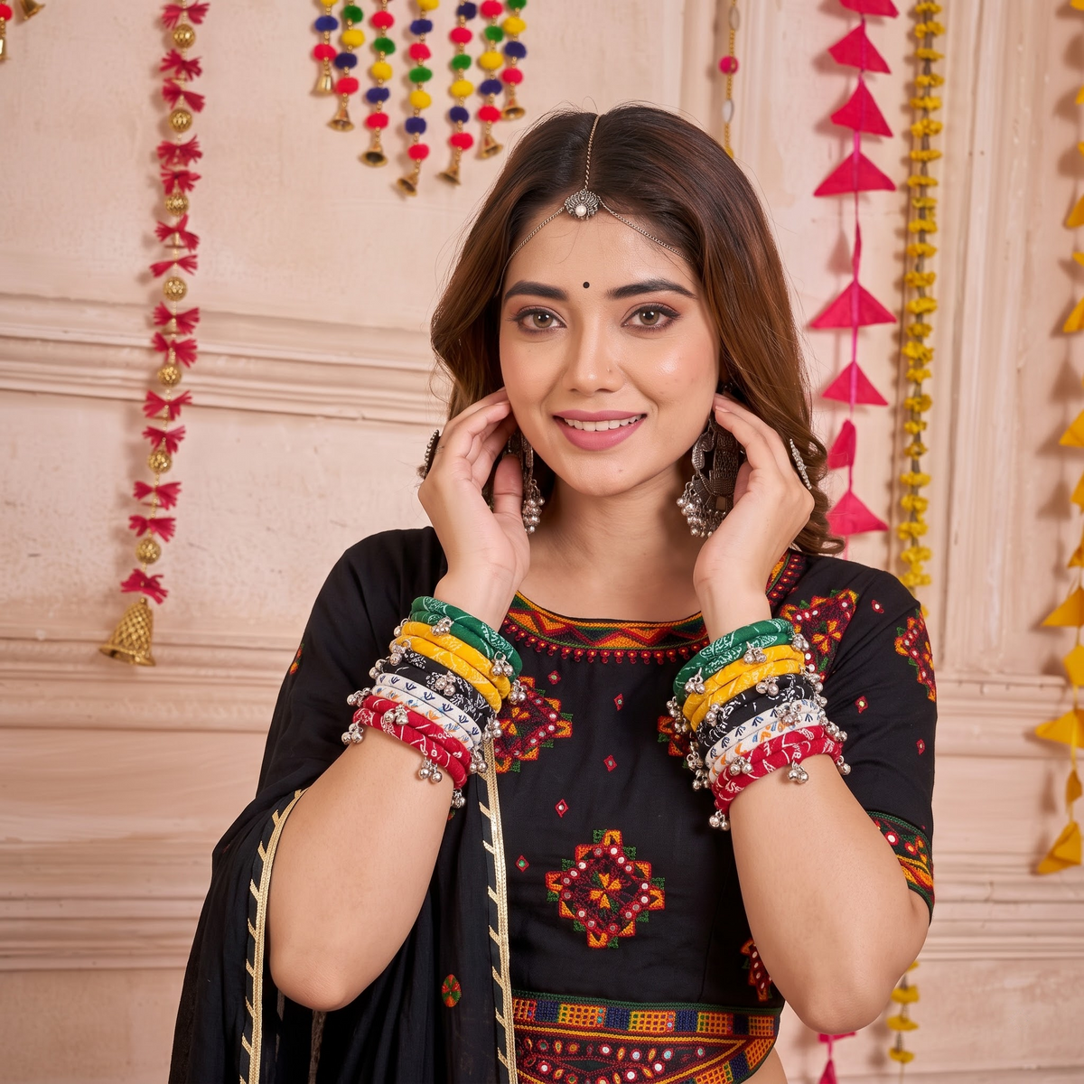 Desi Vibes Navratri Fabric Bangle Set