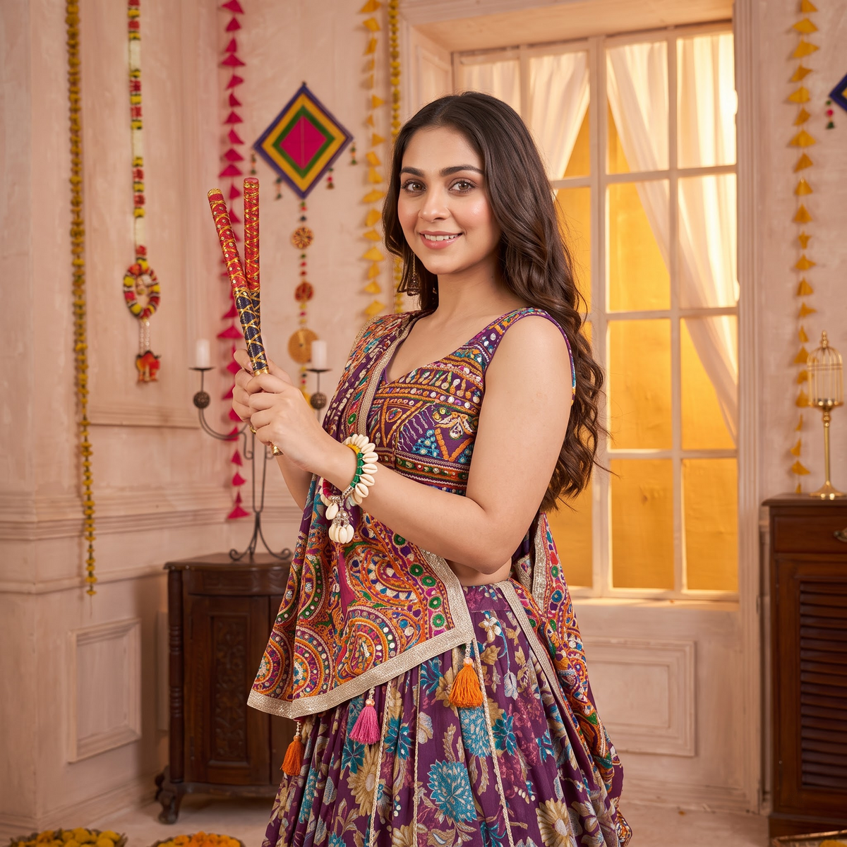 Garbha-Glow Multi-Thread Shell Kada